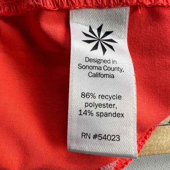 Athleta Costa Neon Orange Athletic Shorts UPF Quick Dry Pockets Size 4 - Picture 8 of 10